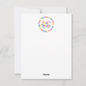 レインボーメリークリスマスリースフラットクリスマスカード シーズンカード (裏面)