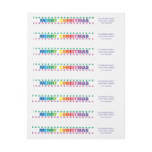 レインボーメリークリスマスロング差出人住所ラベル ラップアラウンドラベル (シート)