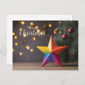 レインボーメリースカラフル・クリスマススター シーズンポストカード (正面/裏面)