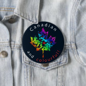 レインボーメープルリーフモザイクカラフルカナダ 缶バッジ (インサイチュ)