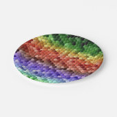 レインボーモザイクパターン ペーパープレート (アングル)
