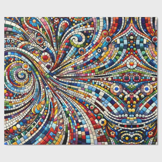 レインボーモザイクメロディ ラッピングペーパー (フラット)