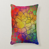 レインボーモザイク – ステンドグラスの外観 アクセントクッション (正面(垂直))