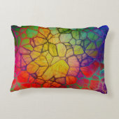 レインボーモザイク – ステンドグラスの外観 アクセントクッション (裏面)