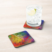 レインボーモザイク – ステンドグラスの外観 コースター (右側)