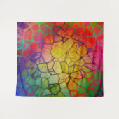 レインボーモザイク – ステンドグラスの外観 タペストリー (正面(横))