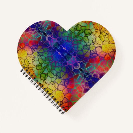 レインボーモザイク – ステンドグラスの外観 ノートブック (正面)