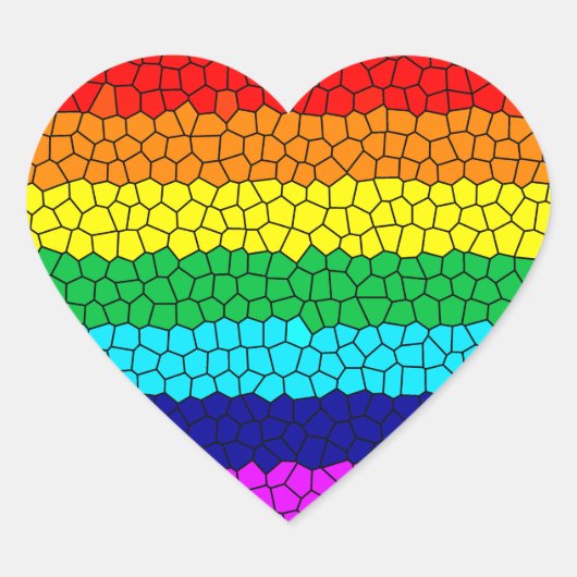 レインボーモザイク ハートシール (正面)