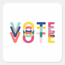 レインボーモダンで投票シール スクエアシール