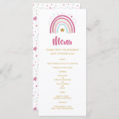 レインボーモダンをテーマにしたパーティー誕生日メニュー メニュー (正面/裏面)