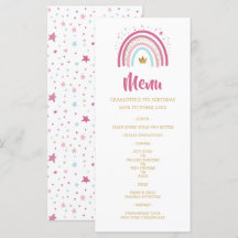 レインボーモダンをテーマにしたパーティー誕生日メニュー