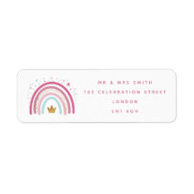 レインボーモダンをテーマにした差出人住所ラベル
