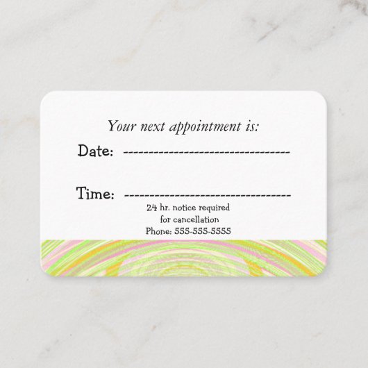 レインボーモダンアークメディカルアポイントメント 予約カード (正面)