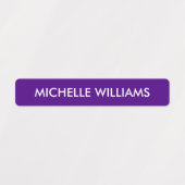 レインボーモダンインディゴオレンジマウーブティール（緑がかった色）キッズ名 ラベル (デザイン1)