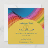 レインボーモダンウェーブの日付を保存 セーブザデート (裏面)