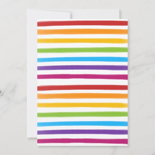 レインボーモダンウォーターの色婚約パーティ 招待状 (裏面)