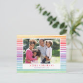 レインボーモダンウォーター色のストライプ写真 シーズンポストカード (スタンド正面)