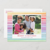 レインボーモダンウォーター色のストライプ写真 シーズンポストカード (正面/裏面)