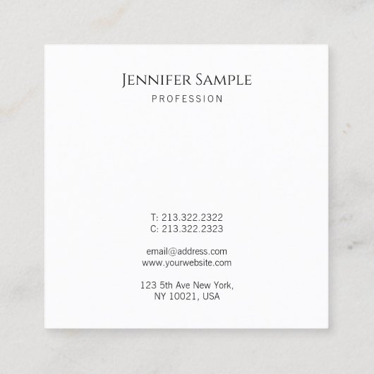 レインボーモダンエレガントカラータイポグラフィテンプレート スクエア名刺 (裏面)