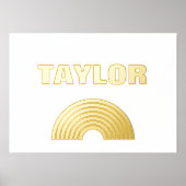 レインボーモダンエレガント編集可能文字金ゴールド 箔ポスター (正面)