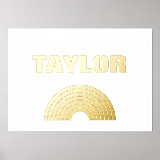 レインボーモダンエレガント編集可能文字金ゴールド 箔ポスター (正面)