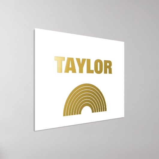レインボーモダンエレガント編集可能文字金ゴールド 箔ポスター (レイダウン)