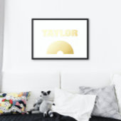 レインボーモダンエレガント編集可能文字金ゴールド 箔ポスター