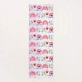 レインボーモダンカクテルフィットネスフリークロマンチックおもしろい ヨガマット (裏面)