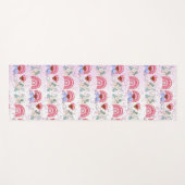 レインボーモダンカクテルフィットネスフリークロマンチックおもしろい ヨガマット (正面(横))