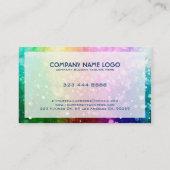 レインボーモダンカラフルグリッターバースト 名刺 (裏面)