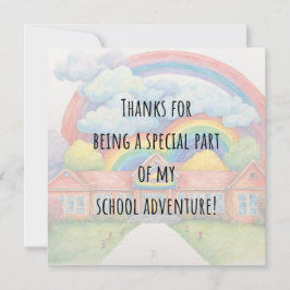 レインボーモダンカラフルサンキュー先生カード サンキューカード