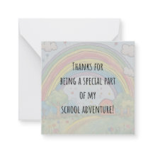 レインボーモダンカラフルサンキュー先生