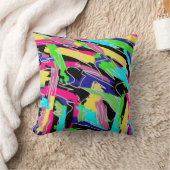 レインボーモダンカラーのウォーターボトルの抽象芸術 クッション (ブランケット)