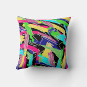 レインボーモダンカラーのウォーターボトルの抽象芸術 クッション (裏面)