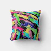 レインボーモダンカラーのウォーターボトルの抽象芸術 クッション (正面)