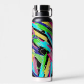 レインボーモダンカラーの抽象芸術 ウォーターボトル (背面)