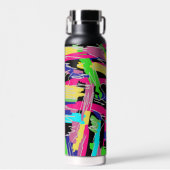 レインボーモダンカラーの抽象芸術 ウォーターボトル (正面)