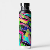 レインボーモダンカラーの抽象芸術 ウォーターボトル (左面)