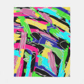 レインボーモダンカラーの抽象芸術 フリースブランケット (正面)