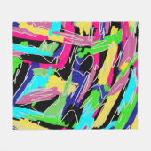 レインボーモダンカラーの抽象芸術 フリースブランケット (正面(横))