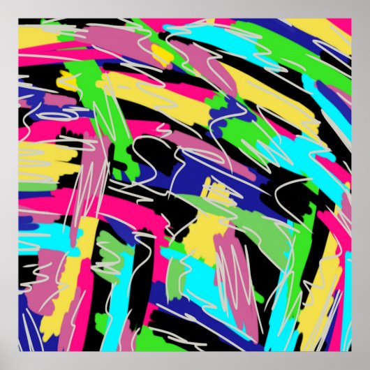 レインボーモダンカラーの抽象芸術 ポスター (正面)