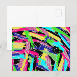 レインボーモダンカラーの抽象芸術 ポストカード