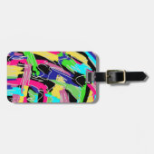 レインボーモダンカラーの抽象芸術 ラゲッジタグ (正面横)