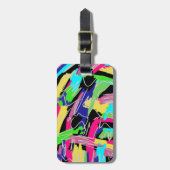 レインボーモダンカラーの抽象芸術 ラゲッジタグ (正面縦)