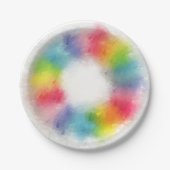 レインボーモダンカラーエレガントトレンディーテンプレート ペーパープレート (正面)