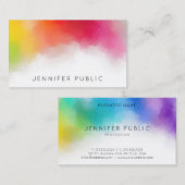 レインボーモダンカラーカラフル抽象芸術エレガント 名刺 (正面/裏面)