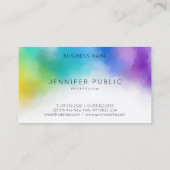レインボーモダンカラーカラフル抽象芸術エレガント 名刺 (裏面)
