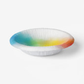 レインボーモダンカラーピンク赤ブルーパープルイエロー ペーパーボウル (傾斜あり)