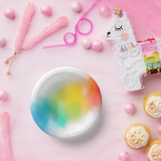 レインボーモダンカラーピンク赤ブルーパープルイエロー ペーパーボウル (パーティー)