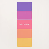 レインボーモダンカラーブロックパーソナライズされた名 ヨガマット (裏面)